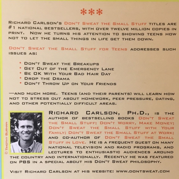 Don’t Sweat The Small Stuff for Teens by R Carlson - Picture 2 of 6